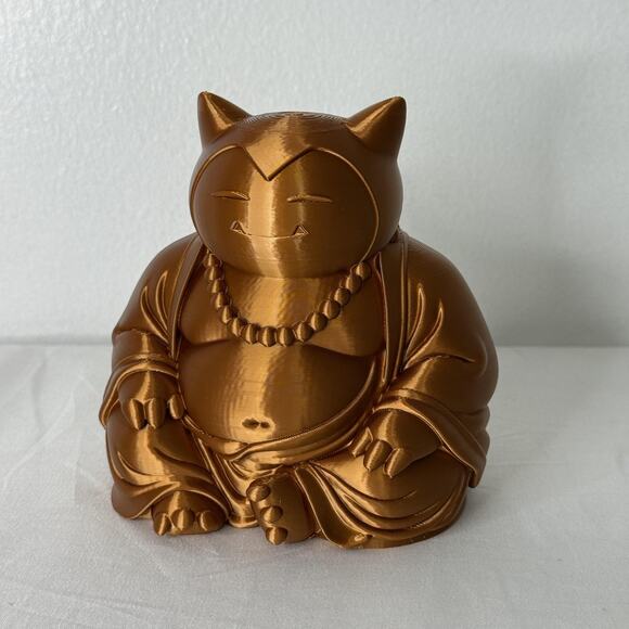 Snorlax Buddha Pokemon Inspired Plastic Statue Bronze Figurine Cute Home Decor - Picture 1 of 8
